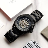 Fossil Modern Machine Automatic Silver Dial Black Steel Strap Watch for Men - ME3080 Authentic Buy Shop Now