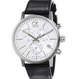Calvin Klein Post Minimal White Dial Black Leather Strap Watch for Men - K7627120 Authentic Buy Shop Now