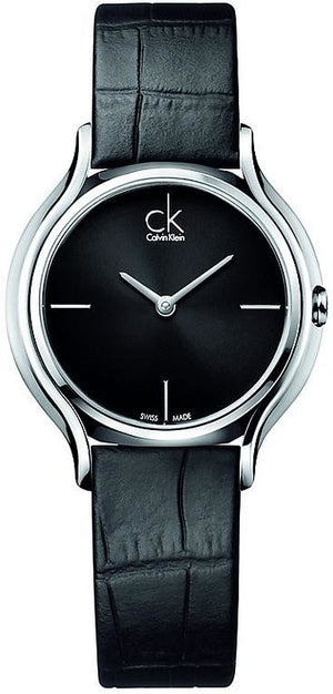 Calvin Klein Skirt Black Dial Black Leather Strap Watch for Women - K2U231CS Authentic Buy Shop Now