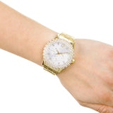Guess Dazzler Diamonds Silver Dial Gold Steel Strap Watch for Women - W0335L2 Authentic Buy Shop Now