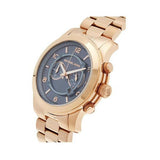 Michael Kors Runway Stop Hunger Quartz Blue Dial Rose Gold Steel Strap Watch For Men - MK8358 Authentic Buy Shop Now