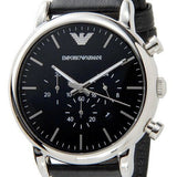 Emporio Armani Luigi Chronograph Black Dial Black Leather Watch For Men - AR1828 Authentic Buy Shop Now