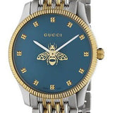 Gucci G Timeless Quartz Blue Dial Two Tone Steel Strap Watch For Women - YA1265029 Authentic Buy Shop Now
