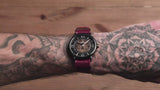 Fossil Vintage Muse Automatic Skeleton Maroon Dial Maroon Leather Strap Watch for Women - ME3137 Authentic Buy Shop Now