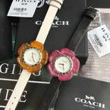 Coach Perry Silver Dial Black Leather Strap Watch for Women - 14503049 Authentic Buy Shop Now
