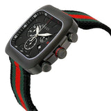 Gucci Coupe Chronograph Quartz Black Two Tone NATO Strap Watch For Men - YA131202 Authentic Buy Shop Now