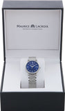 Maurice Lacroix Eliros Diamonds Blue Dial Silver Steel Strap Watch For Women - EL1094-SS002-450-1 Authentic Buy Shop Now