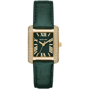 Michael Kors Emery Quartz Diamonds Green Dial Green Leather Strap Watch For Women - MK4697 Authentic Buy Shop Now