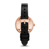 Emporio Armani Rosa Quartz Mother Of Pearl White Dial Black Leather Strap Watch For Women - AR11356 Authentic Buy Shop Now