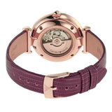 Emporio Armani Meccanico Automatic Silver Dial Burgundy Leather Strap Watch For Women - AR60044 Authentic Buy Shop Now