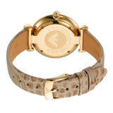 Emporio Armani Gianni T Bar Crystals Silver Dial Brown Leather Strap Watch For Women - AR11518 Authentic Buy Shop Now