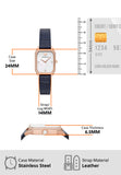 Emporio Armani Gianni T Bar Quartz Mother of Pearl Dial Blue Leather Strap Watch For Women - AR11466 Authentic Buy Shop Now