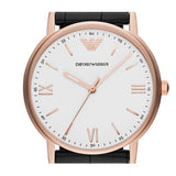 Emporio Armani Dress Quartz White Dial Brown Leather Strap Watch For Men - AR11011 Authentic Buy Shop Now