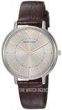Emporio Armani Dress Quartz Silver Dial Brown Leather Strap Watch For Women - AR11063 Authentic Buy Shop Now