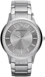 Emporio Armani Renato Quartz Silver Dial Silver Steel Strap Watch For Men - AR11189 Authentic Buy Shop Now
