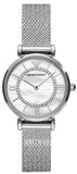 Emporio Armani Gianni T-Bar Quartz Mother of Pearl Dial Silver Mesh Bracelet Watch For Women - AR11319 Authentic Buy Shop Now