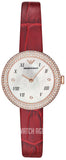 Emporio Armani Rosa Two Hand White Dial Red Leather Strap Watch For Women - AR11357 Authentic Buy Shop Now