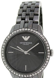 Emporio Armani Crystal Ceramica Black Dial Black Steel Strap Watch For Women - AR1478 Authentic Buy Shop Now
