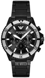 Emporio Armani Diver Chronograph Black Dial Black Steel Strap Watch For Men - AR80050 Authentic Buy Shop Now