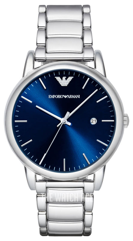Emporio Armani Dress Analog Blue Dial Silver Steel Strap Watch For Men - AR8033 Authentic Buy Shop Now