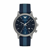 Emporio Armani Luigi Chronograph Quartz Blue Dial Blue Nylon Strap Watch For Men - AR1949 Authentic Buy Shop Now
