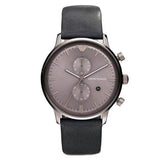 Emporio Armani Classic Grey Dial Grey Leather Strap Watch For Men - AR0388 Authentic Buy Shop Now
