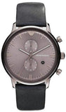 Emporio Armani Classic Grey Dial Grey Leather Strap Watch For Men - AR0388 Authentic Buy Shop Now
