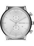 Emporio Armani Classic Chronograph Quartz Silver Dial Silver Mesh Bracelet Watch For Men - AR0390 Authentic Buy Shop Now
