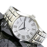 Emporio Armani Classic Quartz Silver Dial Silver Steel Strap Watch For Men - AR0647 Authentic Buy Shop Now