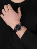 Emporio Armani Kappa Analog Quartz Black Dial Black Leather Strap Watch For Men - AR11013 Authentic Buy Shop Now