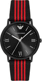 Emporio Armani Kappa Black Dial Two Tone NATO Strap Watch For Men - AR11015 Authentic Buy Shop Now