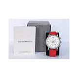 Emporio Armani Luigi Chronograph White Dial Red Rubber Strap Watch For Men - AR11021 Authentic Buy Shop Now