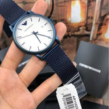 Emporio Armani Luigi Quartz White Dial Blue Mesh Bracelet Watch For Men - AR11025 Authentic Buy Shop Now