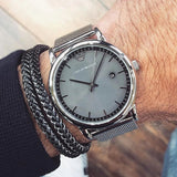 Emporio Armani Luigi Quartz Grey Dial Silver Mesh Bracelet Watch For Men - AR11069 Authentic Buy Shop Now