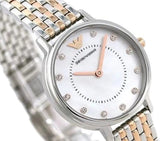 Emporio Armani Mother of Pearl Dial Two Tone Stainless Steel Watch For Women - AR11094 Authentic Buy Shop Now