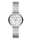 Emporio Armani Mother of Pearl Dial Silver Steel Strap Watch For Women - AR11112 Authentic Buy Shop Now