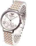 Emporio Armani Silver Sunray Dial Two Tone Steel Strap Watch For Women - AR11113 Authentic Buy Shop Now