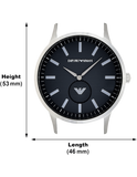Emporio Armani Renato Quartz Black Dial Silver Steel Strap Watch For Men - AR11118 Authentic Buy Shop Now