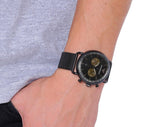 Emporio Armani Aviator Black Dial Black Mesh Bracelet Watch For Men - AR11142 Authentic Buy Shop Now