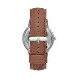 Emporio Armani Renato Quartz Silver Dial Brown Leather Strap Watch For Men - AR11185 Authentic Buy Shop Now