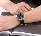 Emporio Armani Renato Analog Black Dial Black Leather Strap Watch For Men - AR11186 Authentic Buy Shop Now