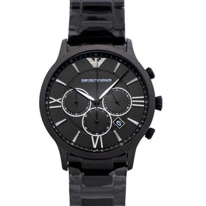Emporio Armani Giovanni Chronograph Black Dial Black Steel Strap Watch For Men - AR11349 Authentic Buy Shop Now