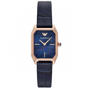 Emporio Armani Gioia Quartz Mother of Pearl Blue Dial Blue Leather Strap Watch For Women - AR11426 Authentic Buy Shop Now