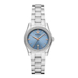 Emporio Armani Federica Three-Hand Date Blue Dial Silver Steel Strap Watch For Women - AR11593 Authentic Buy Shop Now