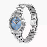 Emporio Armani Federica Three-Hand Date Blue Dial Silver Steel Strap Watch For Women - AR11593 Authentic Buy Shop Now