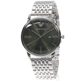Emporio Armani Minimalist Green Dial Silver Steel Strap Watch for Men - AR11644 Authentic Buy Shop Now