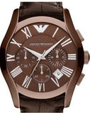 Emporio Armani Valente Classic Brown Dial Brown Leather Strap Watch For Men - AR1609 Authentic Buy Shop Now
