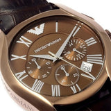 Emporio Armani Valente Classic Brown Dial Brown Leather Strap Watch For Men - AR1609 Authentic Buy Shop Now