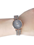 Emporio Armani Gianni T Bar Grey Dial Two Tone Stainless Steel Watch For Women - AR1725 Authentic Buy Shop Now