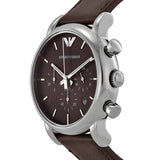 Emporio Armani Classic Chronograph Brown Dial Brown Leather Strap Watch For Men - AR1734 Authentic Buy Shop Now